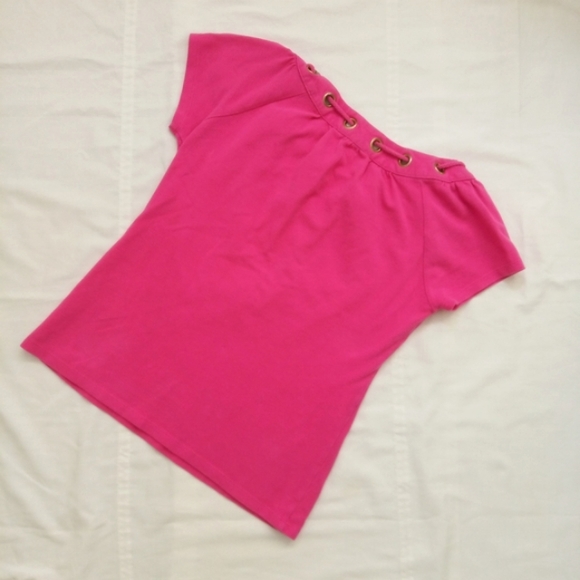 MICHAEL KORS Magenta Short Sleeve Shirt - Picture 8 of 13